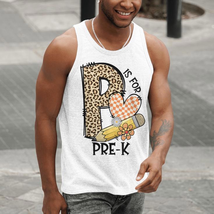 P Is For Pre K Teacher Leopard First Day Of School For Men Women Girls Kids Men Tank Top, funny gift