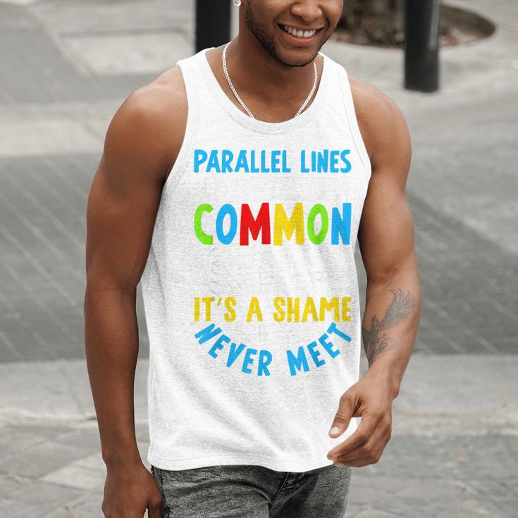 Parallel Lines Math Pun – Teacher Humor Men Tank Top, funny gift