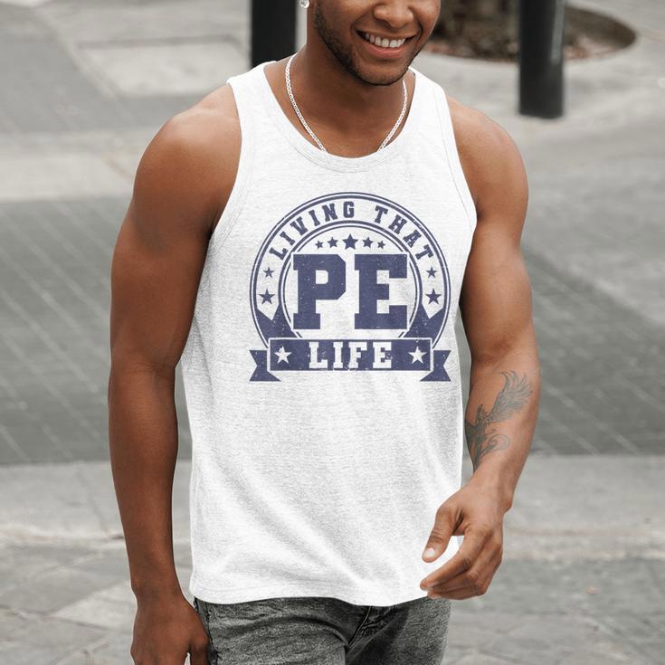 PE Teacher Living That PE Life Physical Education Teacher Men Tank Top, Pe Teacher Tank Tops, funny gift