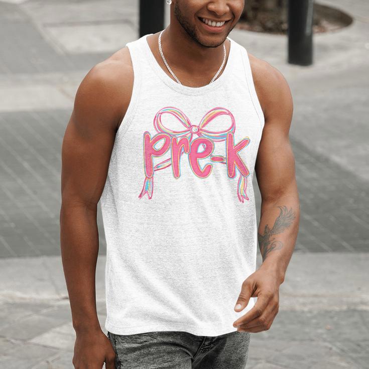 Preppy Pre k Back To School Pre-k Teachers Girls Cute Bow Men Tank Top, funny gift Preppy Pre k Back To School Pre-k Teachers Girls Cute Bow Men Tank Top, funny gift