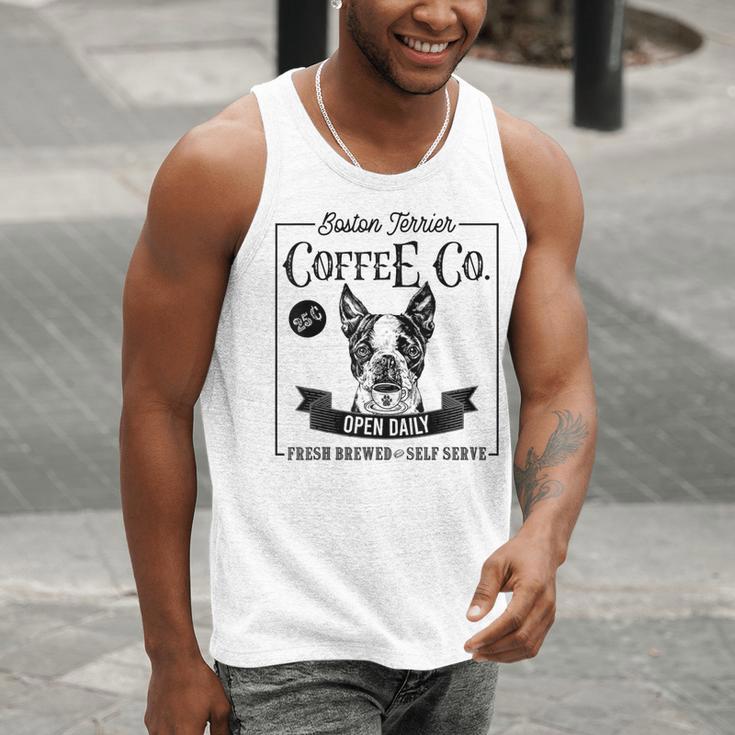 Retro Boston Terrier Coffee Dog Mom Coffee Lover Men Tank Top, Boston Terrier Mom Tank Tops, funny gift