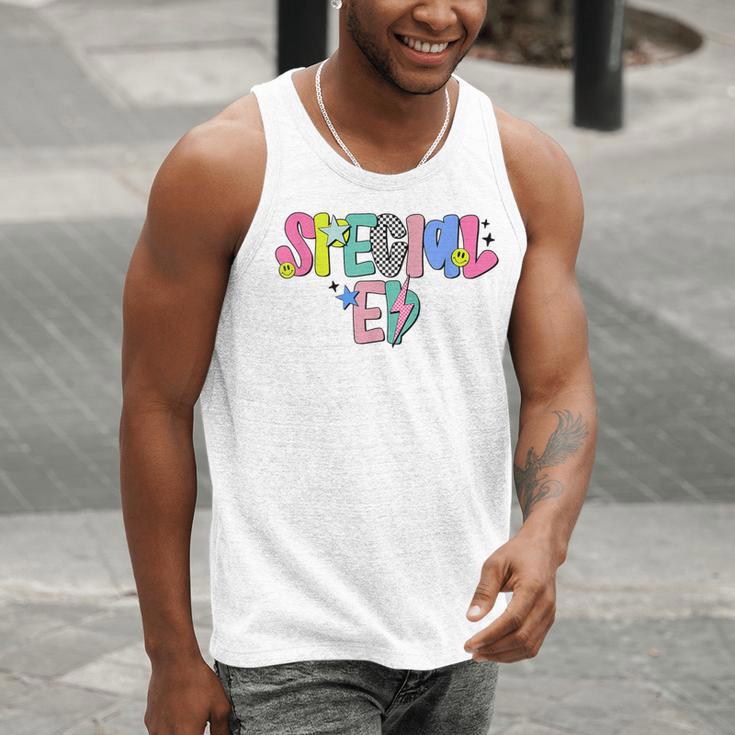 Retro Checkered Special Education Teacher Back To School Men Tank Top, funny gift