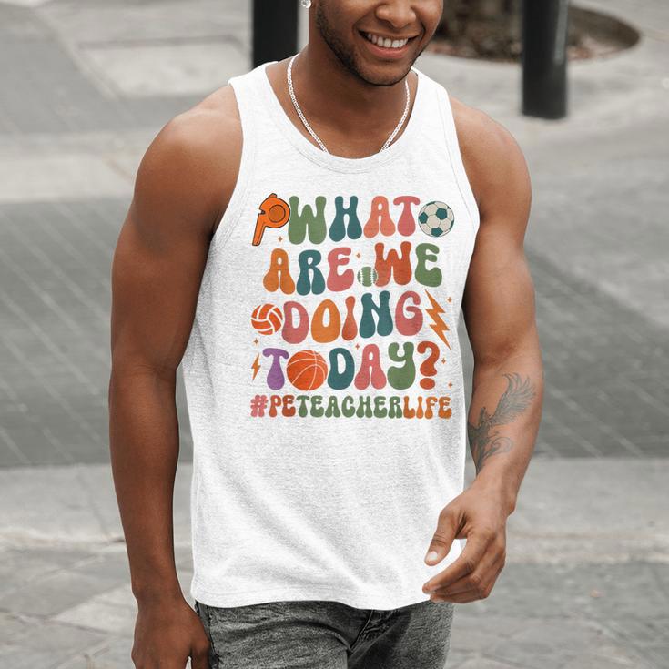 Retro PE Teacher What Are We Doing Today School Coach Women Men Tank Top, Pe Teacher Tank Tops, funny gift