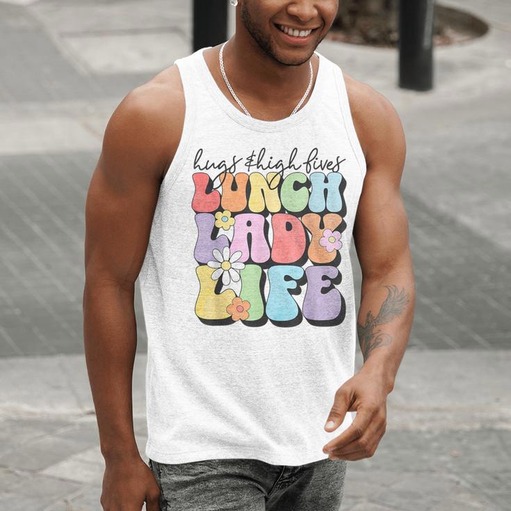 Soul Bleach Teacher Staff First Day Of School Last Hugs & High Fives Lunch Lady Vibes Blue Classic Fit Men Tank Top, funny gift Soul Bleach Teacher Staff First Day Of School Last Hugs & High Fives Lunch Lady Vibes Blue Classic Fit Men Tank Top, funny gift