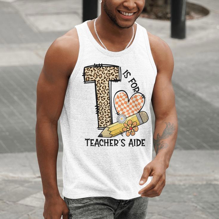 T Is For Teacher’s Aide Back To First Day Of School Leopard Men Women Girls Kids Men Tank Top, funny gift T Is For Teacher’s Aide Back To First Day Of School Leopard Men Women Girls Kids Men Tank Top, funny gift