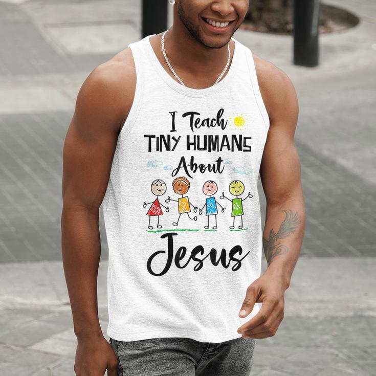 I Teach Tiny Humans About Jesus Sunday School Teacher Men Tank Top, funny gift
