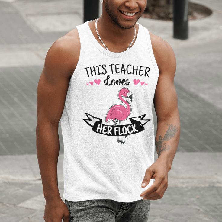 This Teacher Loves Her Flock Cute Flamingo Teacher Men Tank Top, funny gift