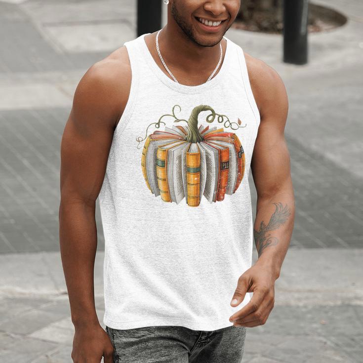 Teachers Students Fall Book Pumpkin Fall Librarians Bookworm Men Tank Top, funny gift Teachers Students Fall Book Pumpkin Fall Librarians Bookworm Men Tank Top, funny gift