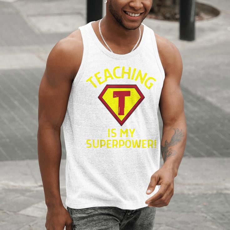 Teaching Is My Superpower Fun Elementary Teacher 1st Grade Men Tank Top, funny gift