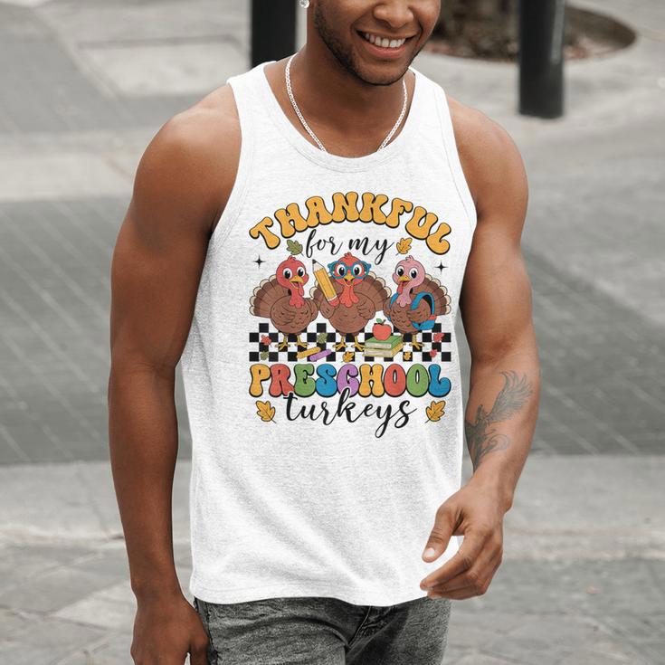 Thankful For My Preschool Turkeys Thanksgiving Teacher Fall Men Tank Top, funny gift Thankful For My Preschool Turkeys Thanksgiving Teacher Fall Men Tank Top, funny gift