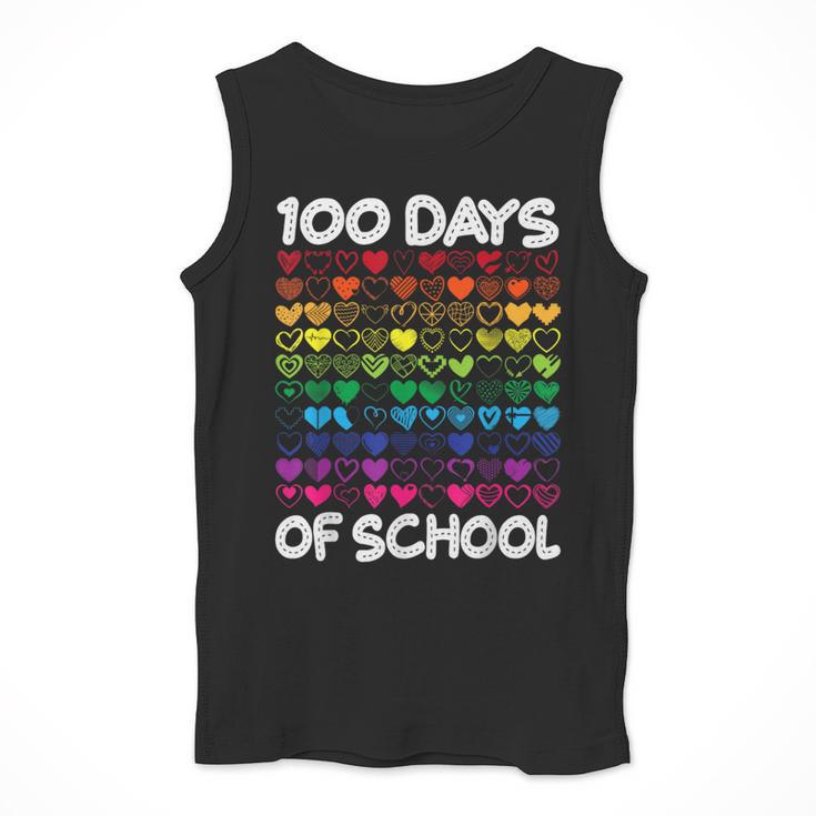 100 Days Of School Heart Love Teacher Or Student 100th Day Men Tank Top, funny design