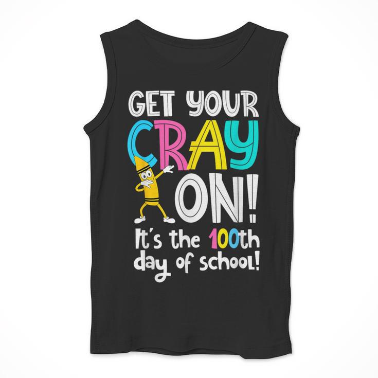 100th Day Of School Get Your Cray On Teacher Men Tank Top, funny design