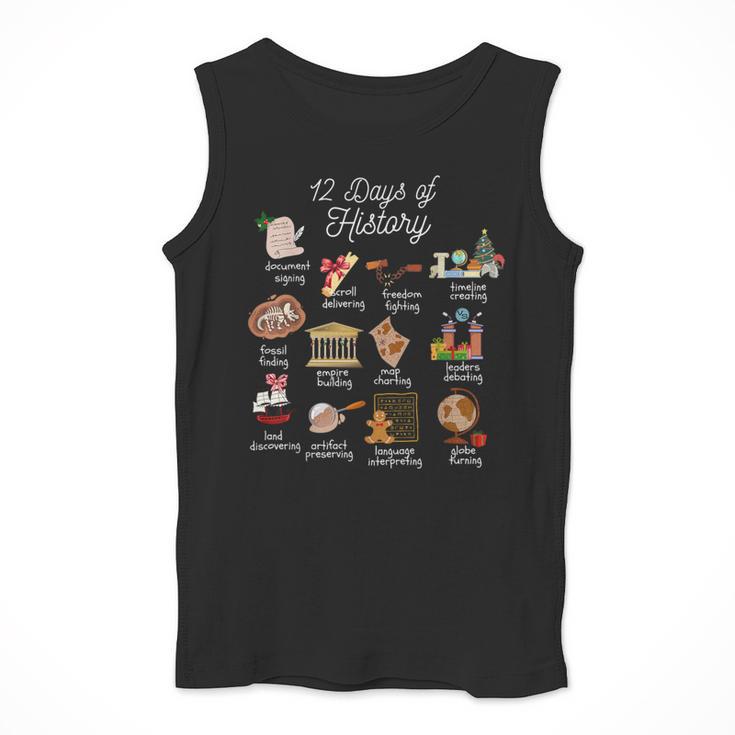 12 Day Of History Teacher Christmas Social Studies Student Men Tank Top, History Teacher Gifts, funny design 12 Day Of History Teacher Christmas Social Studies Student Men Tank Top, History Teacher Gifts, funny design