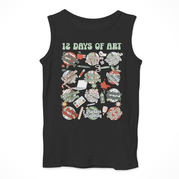 12 Days Of Art Teacher Christmas Artists Painter Educational Men Tank Top, funny design 12 Days Of Art Teacher Christmas Artists Painter Educational Men Tank Top, funny design