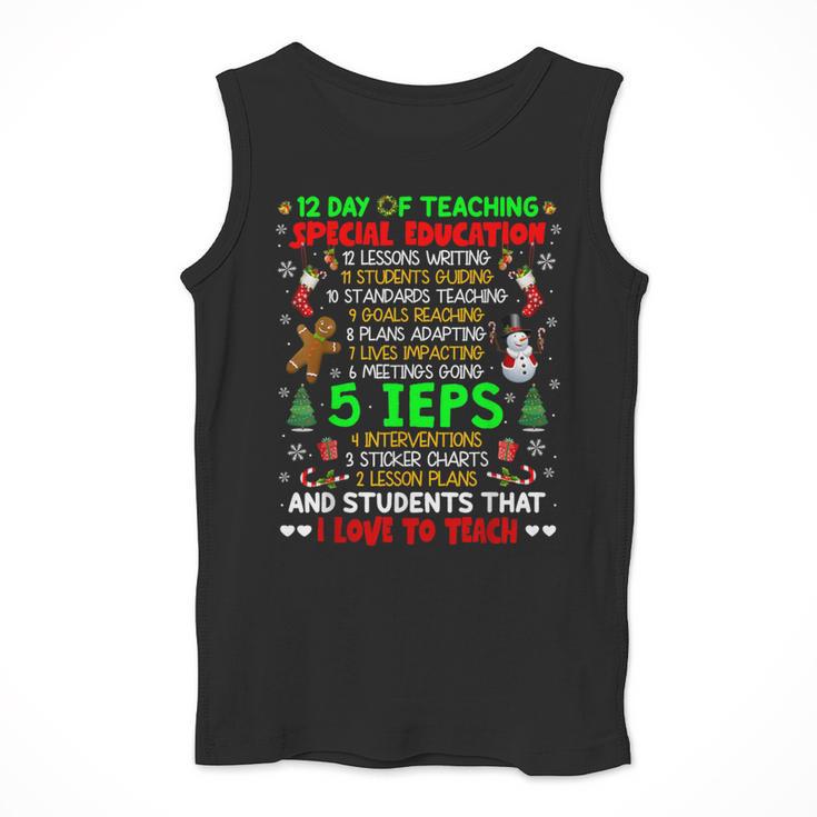 12 Days Of Teaching Special Education IEPS SPED Teacher Xmas Men Tank Top, funny design 12 Days Of Teaching Special Education IEPS SPED Teacher Xmas Men Tank Top, funny design