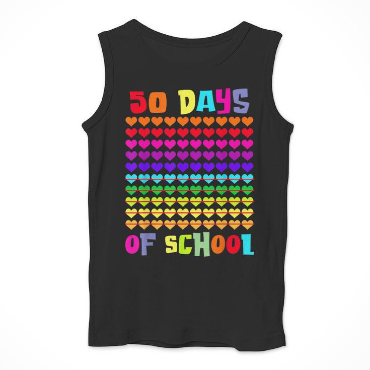 50 Days Of School Hearts Teacher Happy 50th Day Of School Men Tank Top, funny design 50 Days Of School Hearts Teacher Happy 50th Day Of School Men Tank Top, funny design