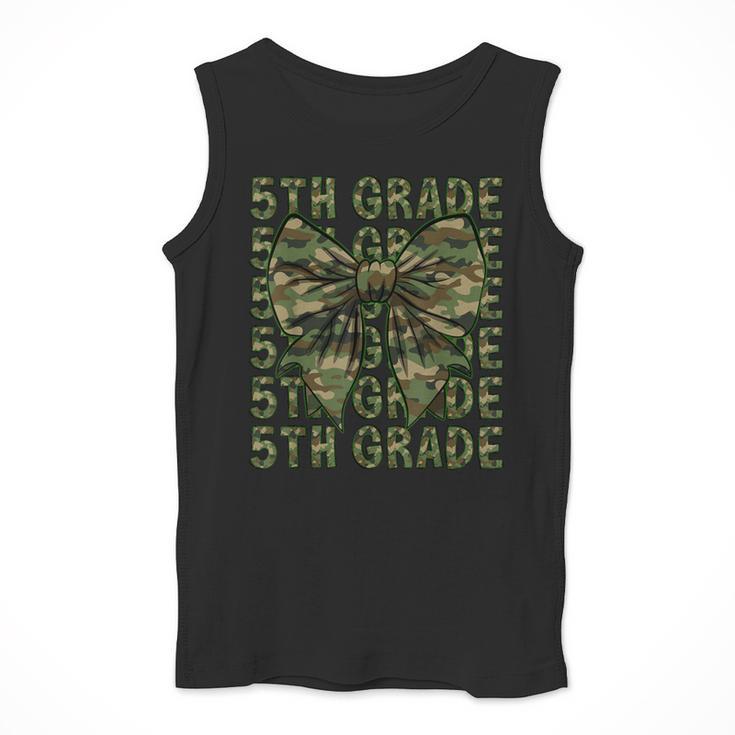 5th Grade Teacher Student Camo Bow Back To School Men Tank Top, funny design