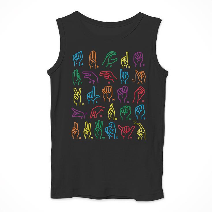 ABC Sign Language Chart Teacher Hand Letter Alphabet ASL Men Tank Top, funny design ABC Sign Language Chart Teacher Hand Letter Alphabet ASL Men Tank Top, funny design