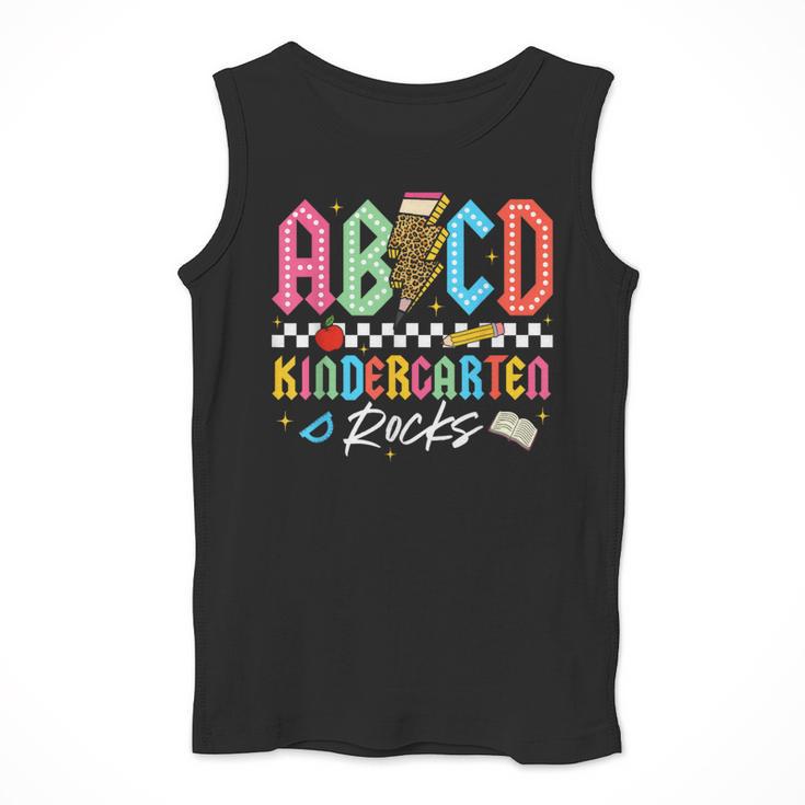 ABCD Kindergarten Rocks Pencil Lightning Teachers Rock Boys Men Tank Top, funny design