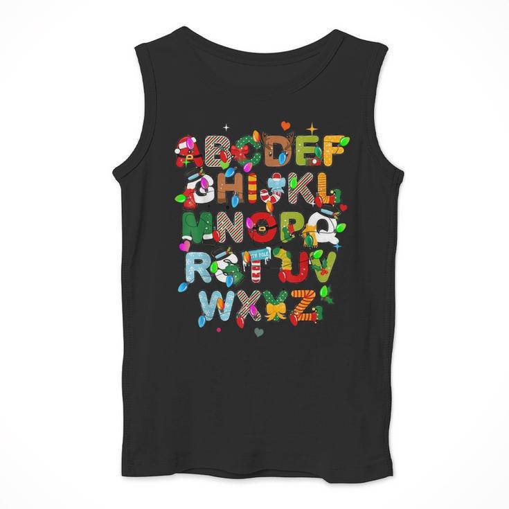 ABCs Learning Kindergarten Teacher Christmas Lights Alphabet For Men Women Kids Men Tank Top, funny design