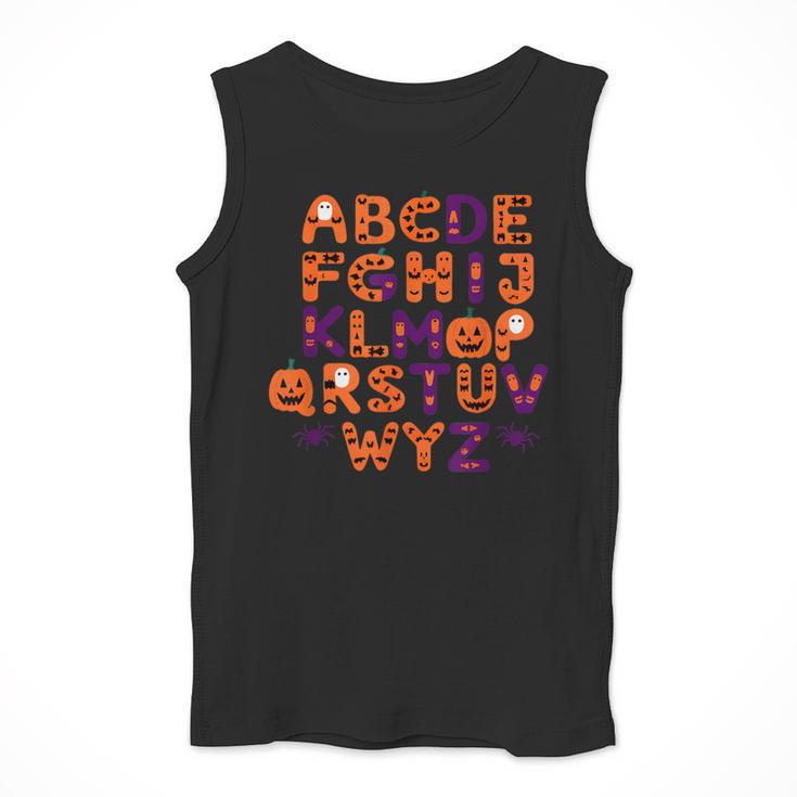 ABCs Learning Kindergarten Teacher Halloween Alphabet Men Tank Top, funny design ABCs Learning Kindergarten Teacher Halloween Alphabet Men Tank Top, funny design