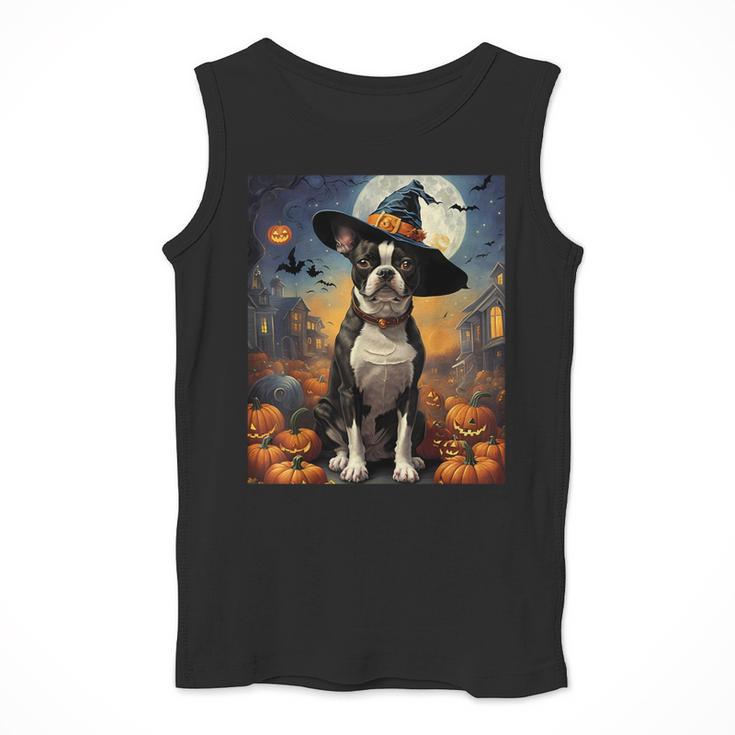 Aesthetic Halloween Boston Terrier Dog Witch Pumpkin For Men Women Kids Men Tank Top, Boston Terrier Halloween Gifts, funny design