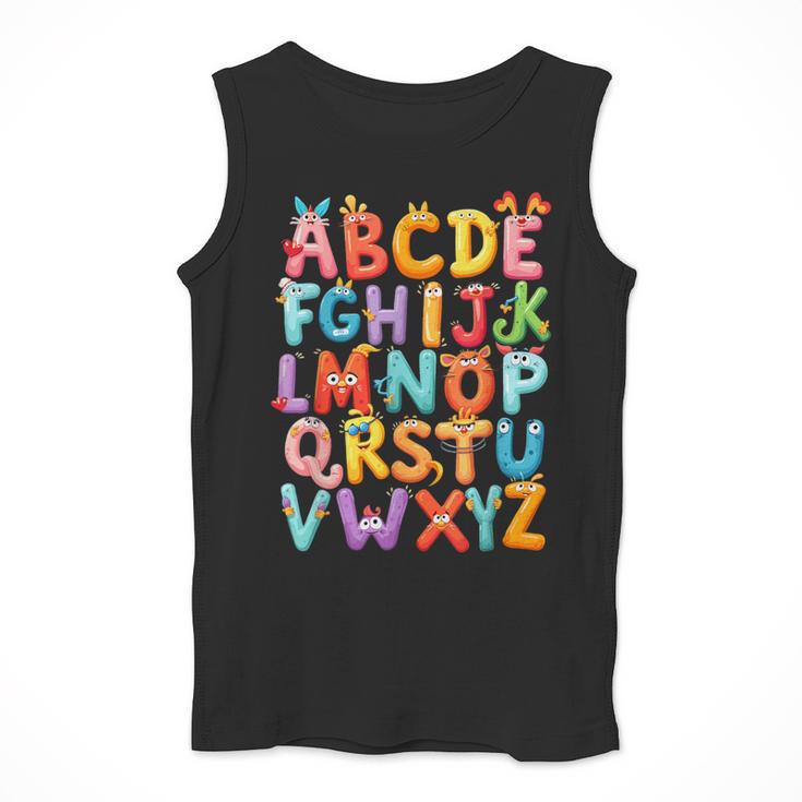 Alphabet A-Z ABC Kids Back To School Pre K Teachers Men Tank Top, funny design