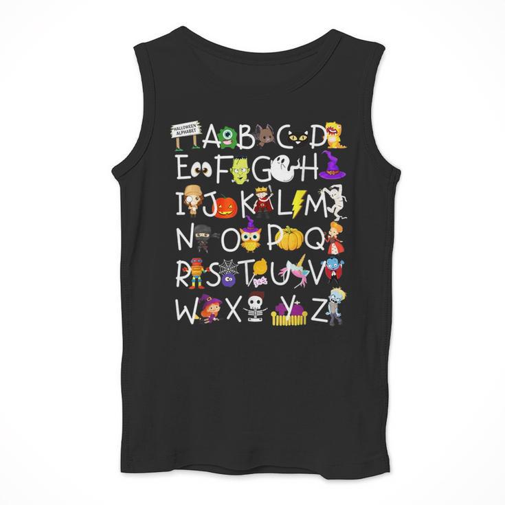 Alphabet ABCs Halloween Characters Kindergarten Teacher Kids Men Tank Top, funny design Alphabet ABCs Halloween Characters Kindergarten Teacher Kids Men Tank Top, funny design