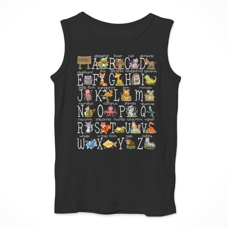 Alphabet Animals Back To School Pre-K Kindergarten Teacher Men Tank Top, funny design Alphabet Animals Back To School Pre-K Kindergarten Teacher Men Tank Top, funny design