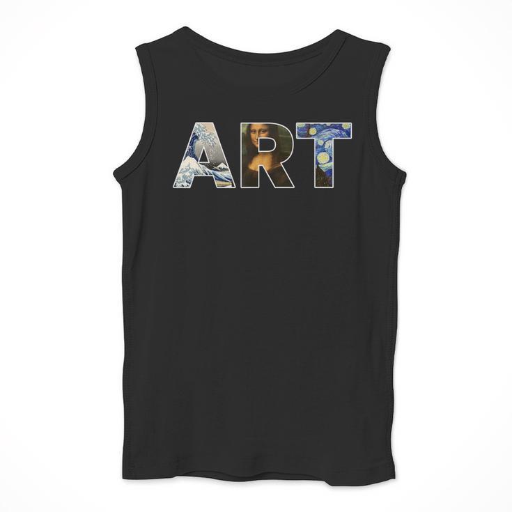 Art Artist Painting Teacher T Shirt Mona Lisa Great Wave For Men Women Men Tank Top, funny design