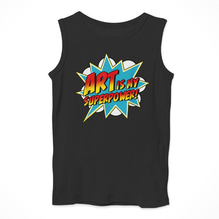 Art Is My Superpower Comic Artist Art Teacher Superhero Men Tank Top, funny design Art Is My Superpower Comic Artist Art Teacher Superhero Men Tank Top, funny design