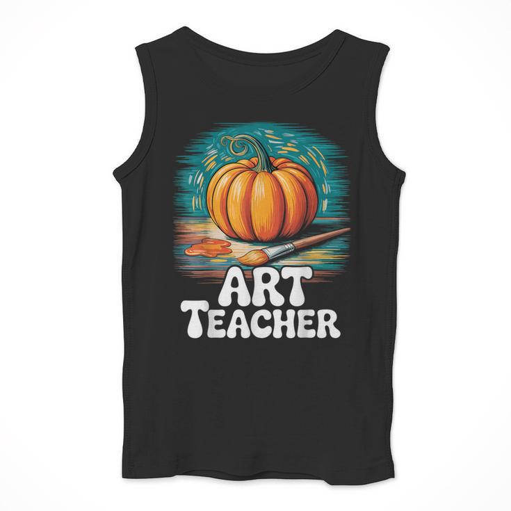 Art Teacher Pumpkin Painting Halloween Costume Men Tank Top, funny design