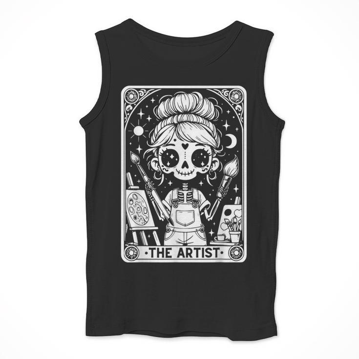 Artist Tarot Card Skeleton Painter Art Teacher Witchy Men Tank Top, funny design Artist Tarot Card Skeleton Painter Art Teacher Witchy Men Tank Top, funny design