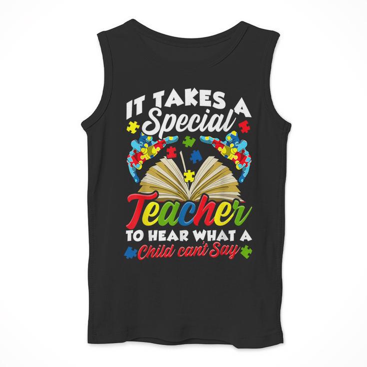 Autism Awareness Teacher Shirts It Takes A Special Teacher Men Tank Top, funny design
