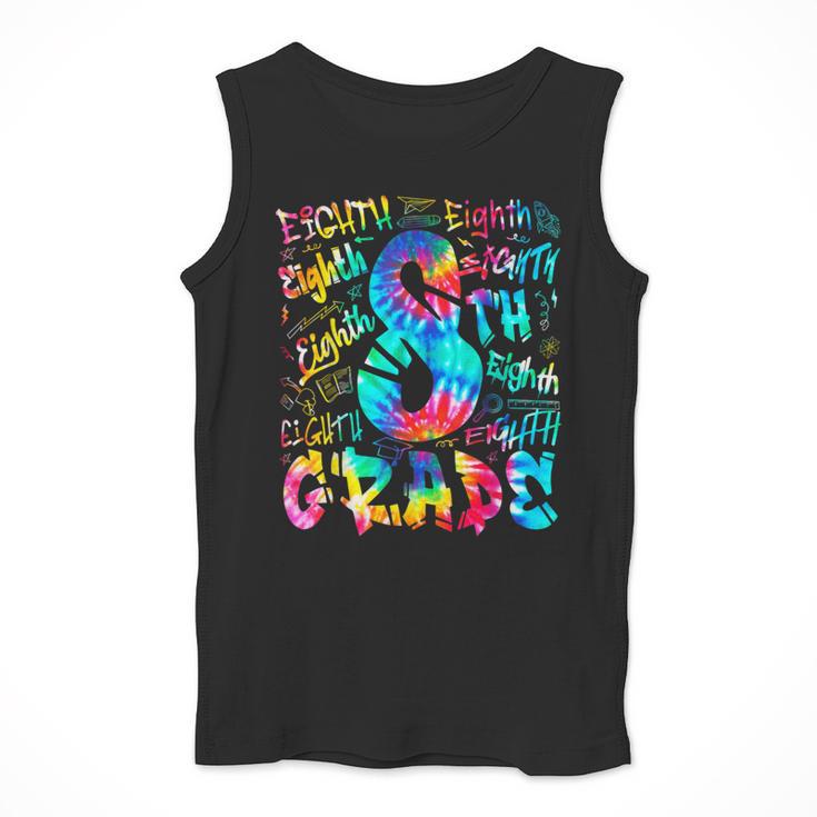 Back To School Eighth 8th Grade Tie Dye Typography Teacher Men Tank Top, funny design Back To School Eighth 8th Grade Tie Dye Typography Teacher Men Tank Top, funny design