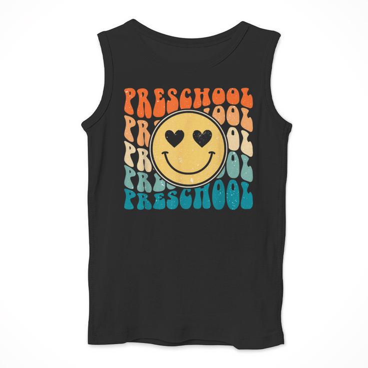 Back To School Groovy Smile Preschool Teachers Students Kids Men Tank Top, funny design