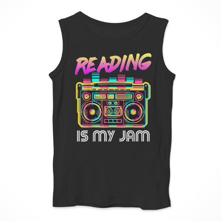 Back To School Retro Reading Is My Jam 80s Teacher Boombox Men Tank Top, funny design Back To School Retro Reading Is My Jam 80s Teacher Boombox Men Tank Top, funny design