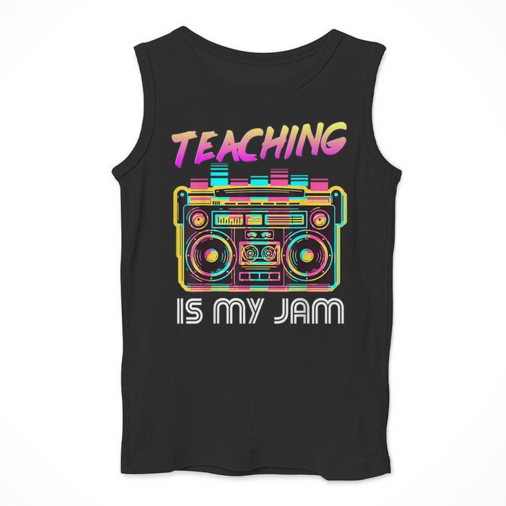 Back To School Retro Teaching Is My Jam 80s Teacher Boombox Men Tank Top, funny design Back To School Retro Teaching Is My Jam 80s Teacher Boombox Men Tank Top, funny design