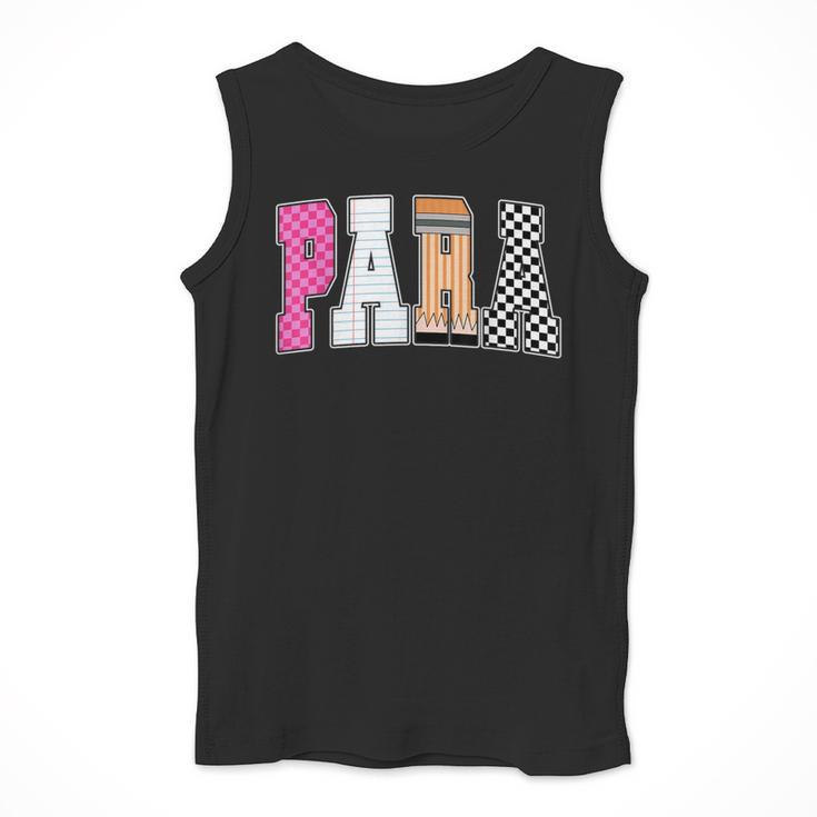 Back To School Teacher Para Preppy Checkered Para Life Men Tank Top, funny design
