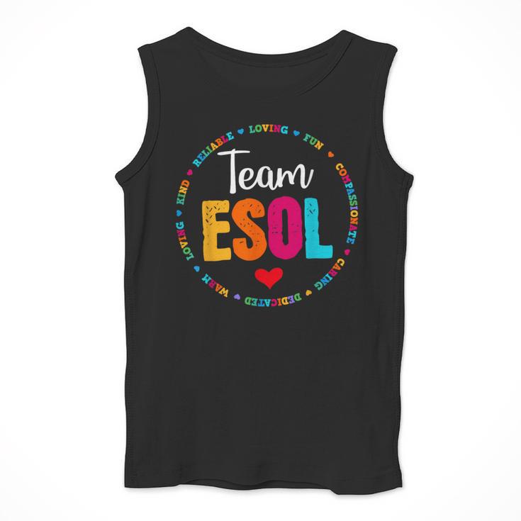 Back To School Teachers Crew Students Team ESOL Teacher Men Tank Top, funny design
