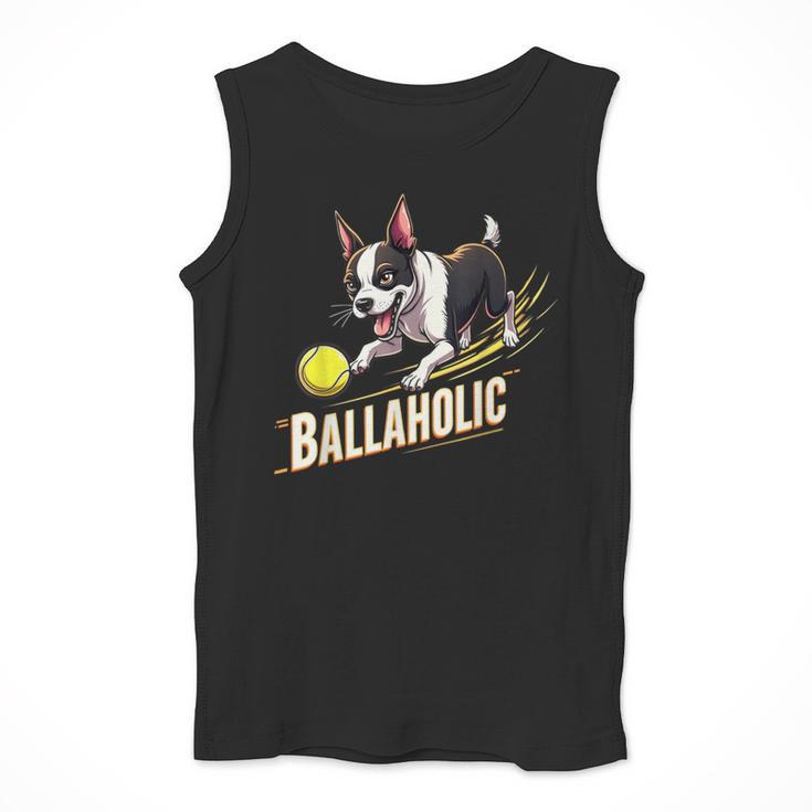Ballaholic Boston Terrier Dog Chasing Bostie Ball Men Tank Top, funny design