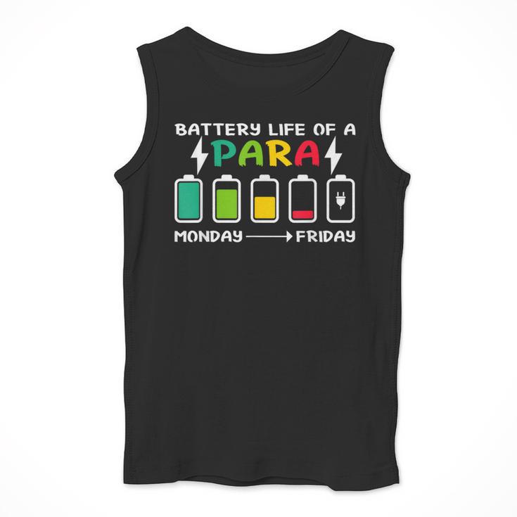 Battery Life Of a Paraprofessional Para Teacher Life Men Tank Top, funny design
