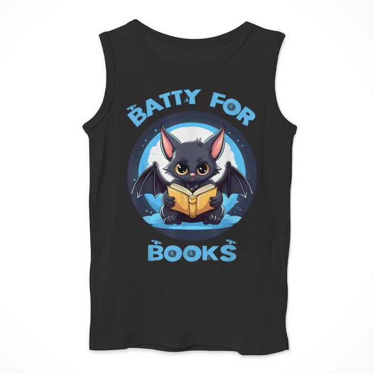 Batty About Books Lover Teacher Librarian Bookish Halloween For Men Women Kids Men Tank Top, funny design