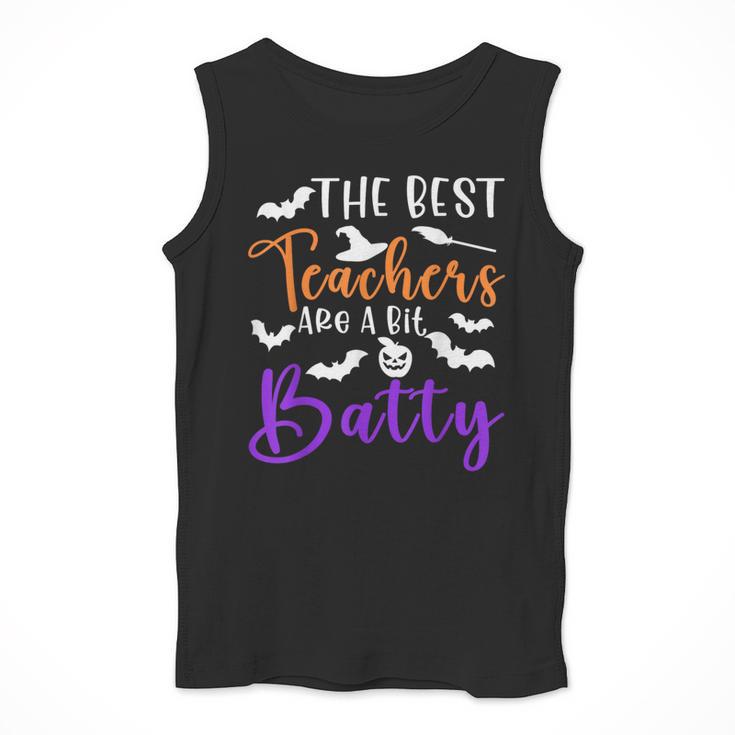 The Best Teachers Are A Bit Batty Teacher Bat Halloween Men Tank Top, funny design