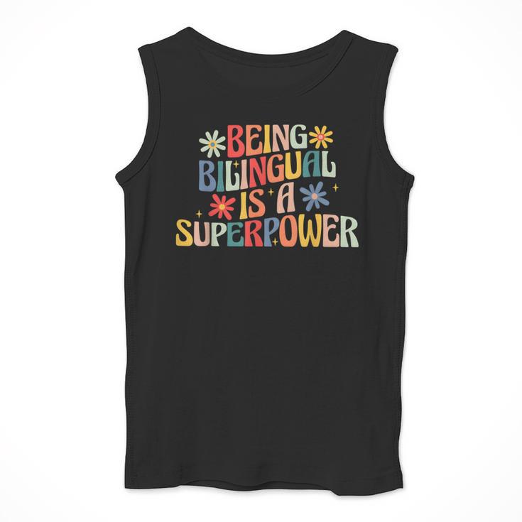 Being Bilingual Is A Superpower Back To School ESL Teacher Men Tank Top, Esl Teacher Gifts, funny design Being Bilingual Is A Superpower Back To School ESL Teacher Men Tank Top, Esl Teacher Gifts, funny design