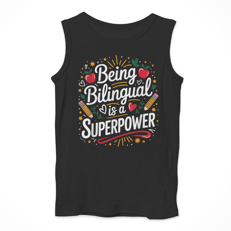 Being Bilingual Is A Superpower ESL Teacher School Men Tank Top, Esl Teacher Gifts, funny design Being Bilingual Is A Superpower ESL Teacher School Men Tank Top, Esl Teacher Gifts, funny design