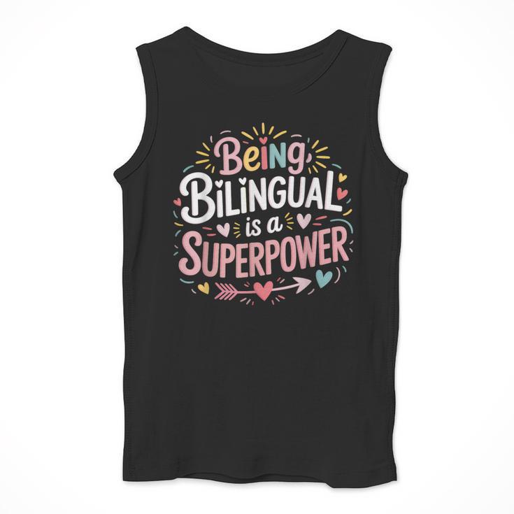 Being Bilingual Is A Superpower ESL Teacher School Men Tank Top, Esl Teacher Gifts, funny design Being Bilingual Is A Superpower ESL Teacher School Men Tank Top, Esl Teacher Gifts, funny design
