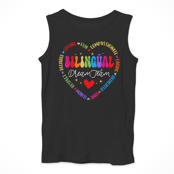 Bilingues Dream Team Dual Language Bilingual Crew Teacher Men Tank Top, funny design Bilingues Dream Team Dual Language Bilingual Crew Teacher Men Tank Top, funny design