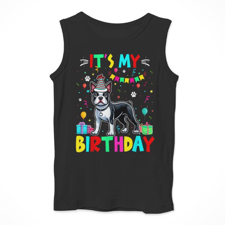 My Birthday Colorful Costume Boston Terrier Party Men Tank Top, funny design