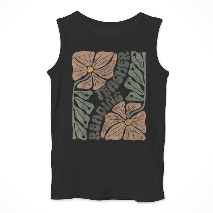 Boho Floral Reading Teacher Retro Reading Specialist Wildfl Men Tank Top, funny design Boho Floral Reading Teacher Retro Reading Specialist Wildfl Men Tank Top, funny design